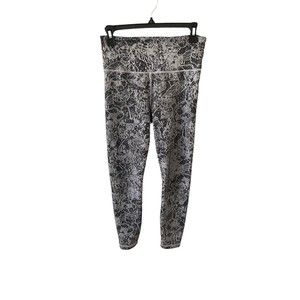 Athleta‎ Elation Graffiti 7/8 Tight Leggings Womens Small Black White Yoga